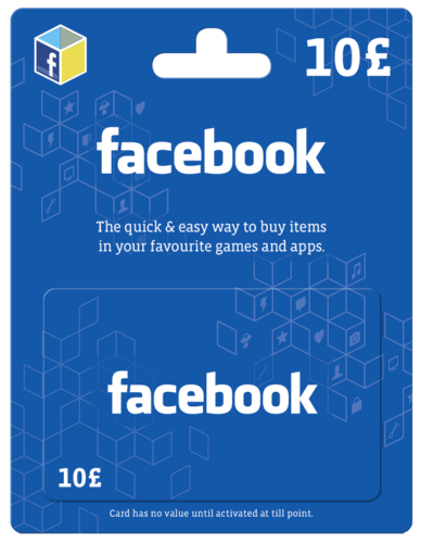 Comprar um cartão de oferta: Facebook Gift Card
