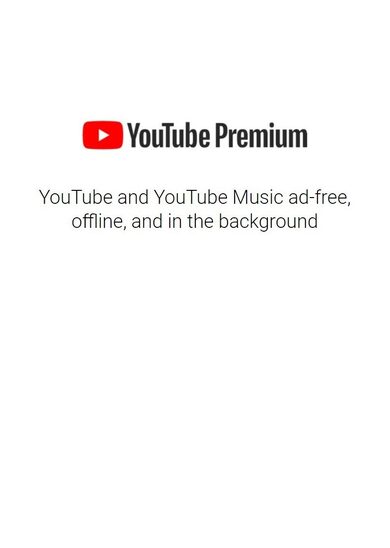 Comprar um cartão de oferta: YouTube Premium Gift Card